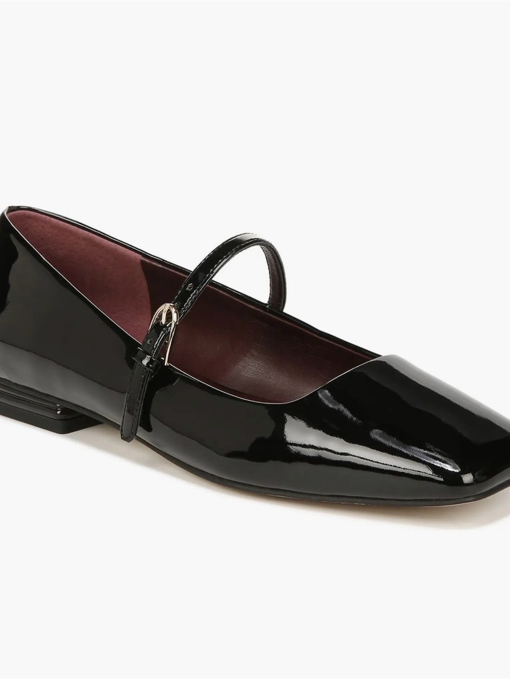 Franco Sarto Tinsley Square Toe Black Patent Mary Jane Flats - Picture 6 of 10
